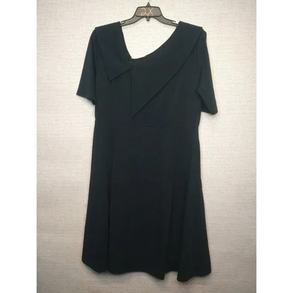 rosewe black dresses Women's Plus Size Solid Fit and Flare Dress  White Mark